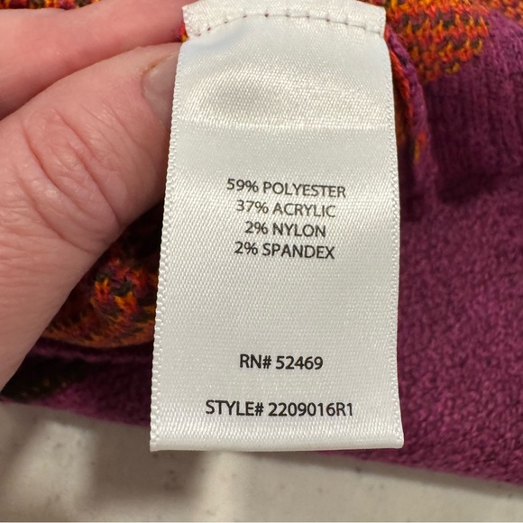 NWT The Pioneer Woman Colorblock Purple Garden Floral Sweater Sweet Rose XXL(20) - Picture 9 of 15